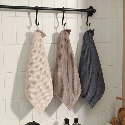 Luxurious Honeycomb Cotton Hand Towels - 2-Pack Absorbent Kitchen Essentials..