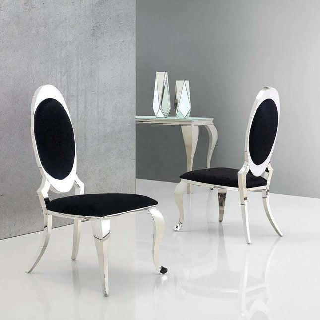 Luxurious Italian Dining Chairs Set of 2 with Stainless Steel Legs and Customized Style