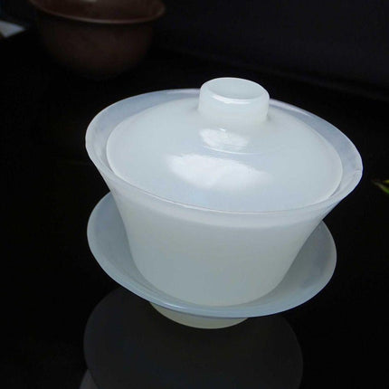 Luxurious Jade Kung Fu Tea Ceremony Set with Exquisite Tureen and Fine Teacups - Très Elite
