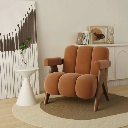 Luxurious Japanese Cream Single Sofa Chair - Chic Scandinavian Moroccan Aesthetic - Très Elite
