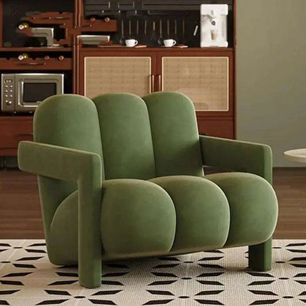 Luxurious Japanese Cream Single Sofa Chair - Chic Scandinavian Moroccan Aesthetic- Très Elite- Très Elite