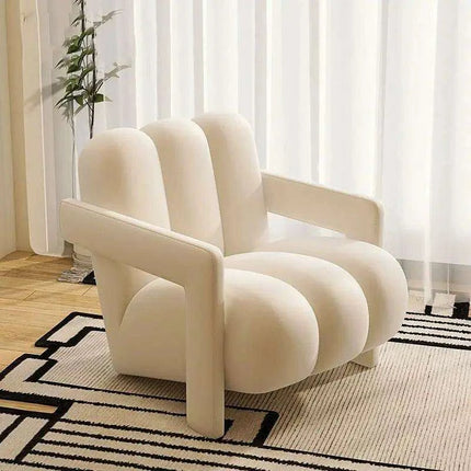 Luxurious Japanese Cream Single Sofa Chair - Chic Scandinavian Moroccan Aesthetic- Très Elite- Très Elite