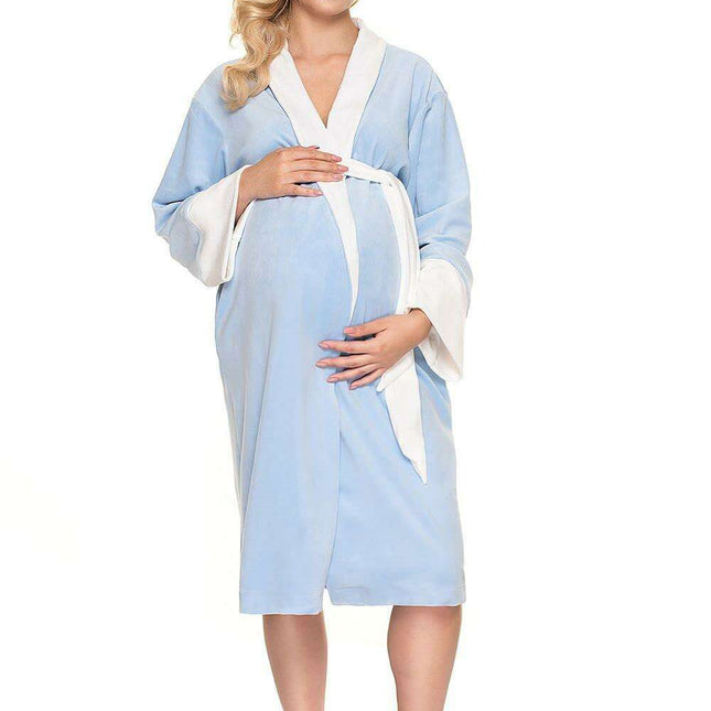Luxurious Long Sleeve Velour Bathrobe with Adjustable Belt - Très Elite