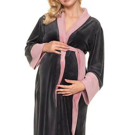 Luxurious Long Sleeve Velour Bathrobe with Adjustable Belt - Très Elite