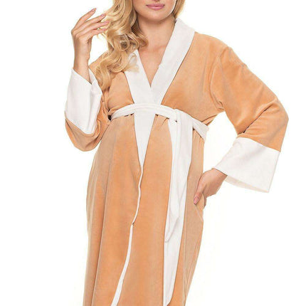 Luxurious Long Sleeve Velour Bathrobe with Adjustable Belt - Très Elite