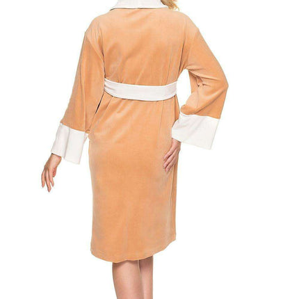 Luxurious Long Sleeve Velour Bathrobe with Adjustable Belt - Très Elite