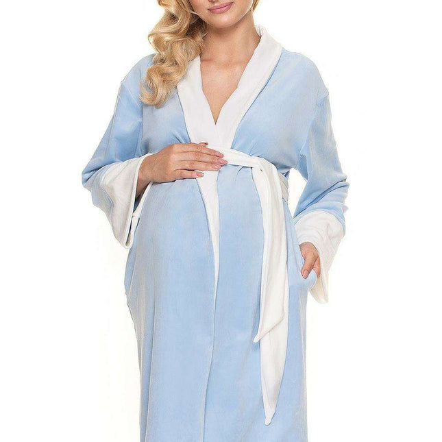 Luxurious Long Sleeve Velour Bathrobe with Adjustable Belt - Très Elite