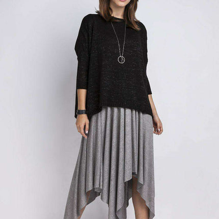 Luxurious Metallic Oversized Knit Sweater MKM