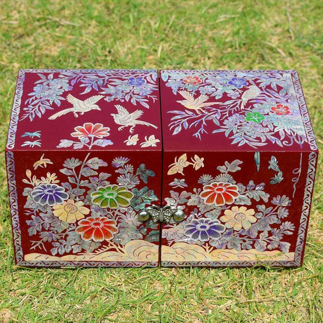 Luxurious Mother of Pearl Jewelry Organizer with Four Drawer Compartments – A Thoughtful Gift for Loved Ones