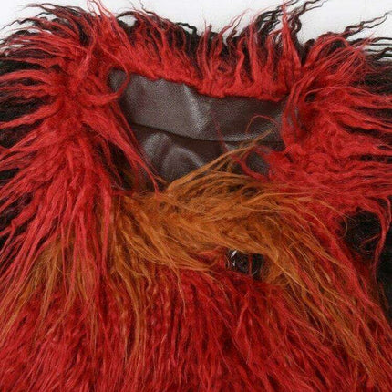 Luxurious Multicolor Plush Faux Fur Trench Coat with Stylish Leather Belt for Winter Women