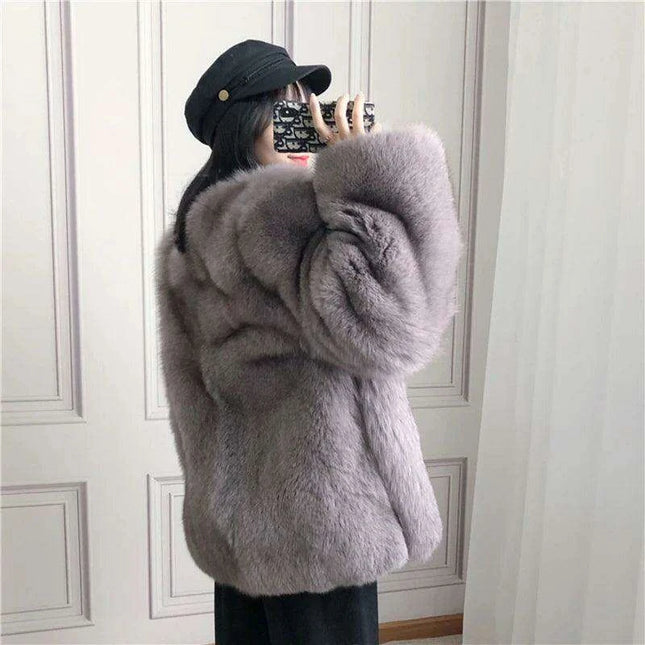 Luxurious Natural Fox Fur Overcoat