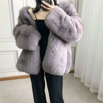 Luxurious Natural Fox Fur Overcoat - Très Elite