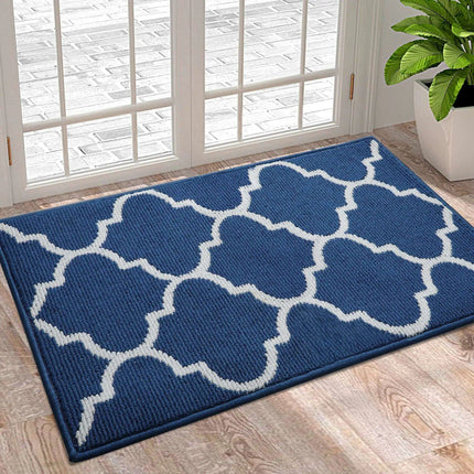 Luxurious Non-Slip Microfiber Welcome Mat: Chic Moisture-Absorbing Rug for Entryways..