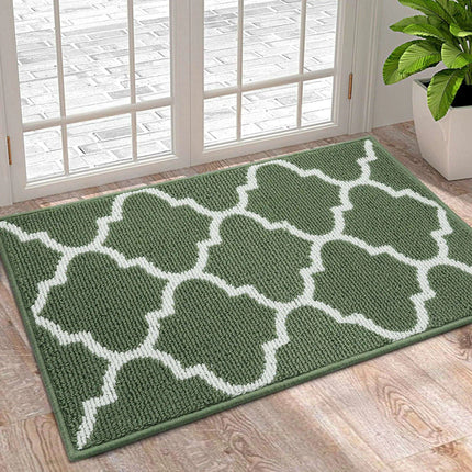 Luxurious Non-Slip Microfiber Welcome Mat: Chic Moisture-Absorbing Rug for Entryways..