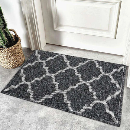 Luxurious Non-Slip Microfiber Welcome Mat: Chic Moisture-Absorbing Rug for Entryways..