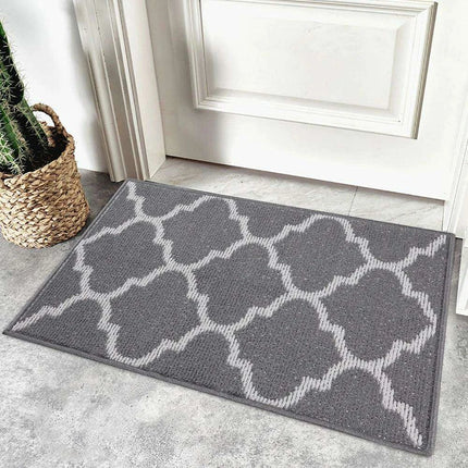 Luxurious Non-Slip Microfiber Welcome Mat: Chic Moisture-Absorbing Rug for Entryways..