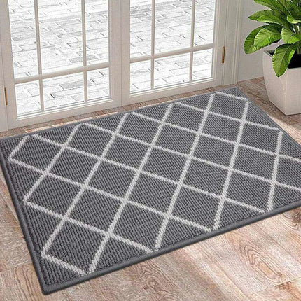 Luxurious Non-Slip Microfiber Welcome Mat: Chic Moisture-Absorbing Rug for Entryways..
