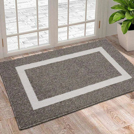 Luxurious Non-Slip Microfiber Welcome Mat: Chic Moisture-Absorbing Rug for Entryways..