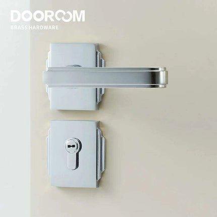 Luxurious PVD Gold and Chrome Double Lever Door Handle Set for Bedrooms and Bathrooms..