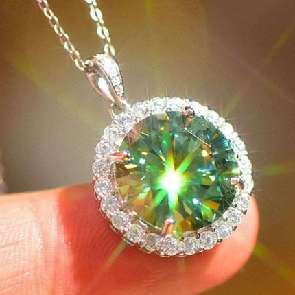 Luxurious Platinum-Plated Moissanite Necklace Set with Diamond and Zircon Accents - Très Elite