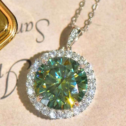 Luxurious Platinum-Plated Moissanite Necklace Set with Diamond and Zircon Accents - Très Elite