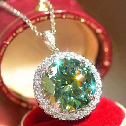 Luxurious Platinum-Plated Moissanite Necklace Set with Diamond and Zircon Accents - Très Elite