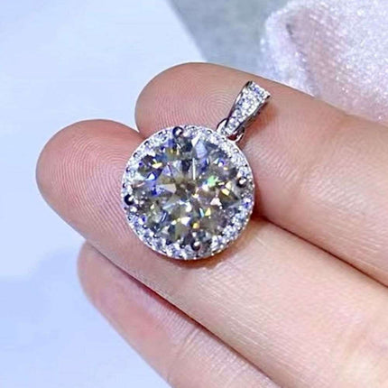 Luxurious Platinum-Plated Moissanite Necklace Set with Diamond and Zircon Accents - Très Elite