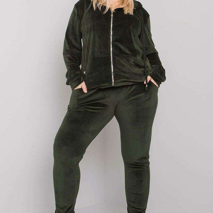 Luxurious Plus Size Velour Lounge Hoodie and Jogger Set - Très Elite