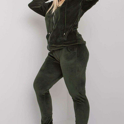 Luxurious Plus Size Velour Lounge Hoodie and Jogger Set - Très Elite