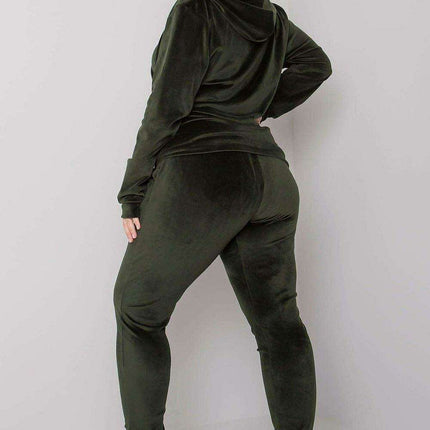 Luxurious Plus Size Velour Lounge Hoodie and Jogger Set - Très Elite