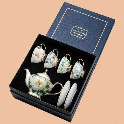 Luxurious Portable Tea and Coffee Set with Stylish Lazy Saucers - Très Elite