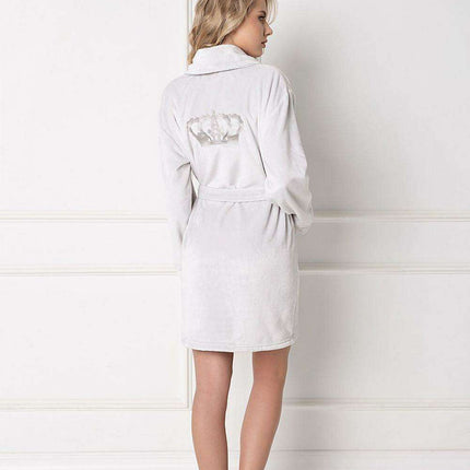 Luxurious Satin-Accented Women's Robe by Aruelle - Très Elite