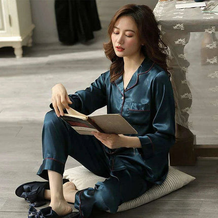 Luxurious Silk Satin Summer Loungewear Set - Chic Sleep Ensemble