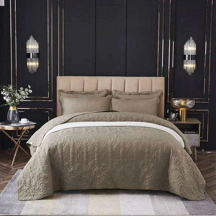 Luxurious Solid Stitch Bedding Ensemble with Pillowcases and Plush Sheets - Très Elite