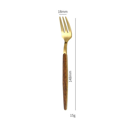 Luxurious Stainless Steel Cutlery Set with Elegant Wood Grain Handles - Très Elite