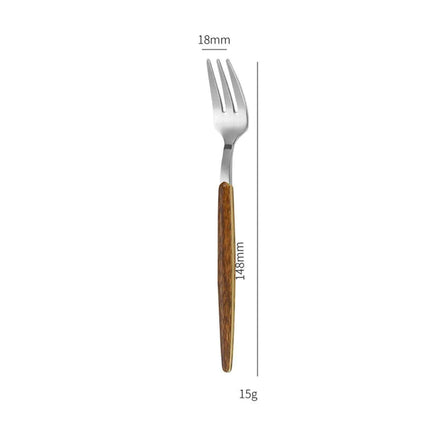 Luxurious Stainless Steel Cutlery Set with Elegant Wood Grain Handles - Très Elite