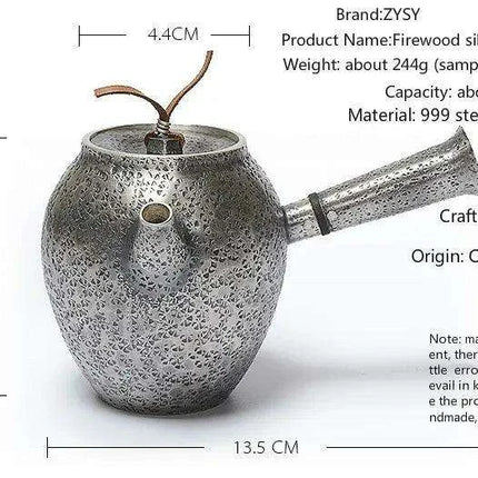 Luxurious Sterling Silver Tea Set with Artistic Cloisonne Accents and Advanced Filtration for an Elevated Tea Experience - Très Elite