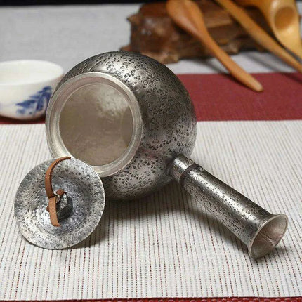Luxurious Sterling Silver Tea Set with Artistic Cloisonne Accents and Advanced Filtration for an Elevated Tea Experience - Très Elite