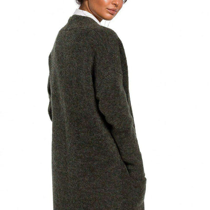 Luxurious Textured Wool Blend Cardigan with Convenient Front Pockets - Très Elite