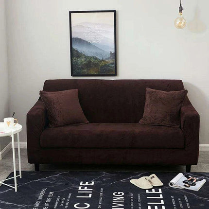 Luxurious Thick Velvet Stretch Sofa Cover - Cozy Elastic Protector for Your Couch - Très Elite