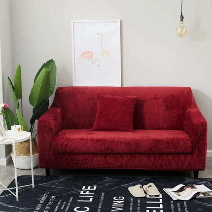 Luxurious Thick Velvet Stretch Sofa Cover - Cozy Elastic Protector for Your Couch - Très Elite