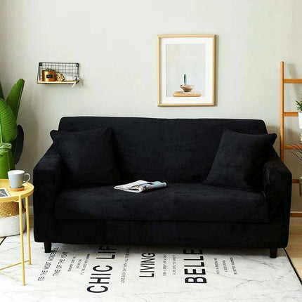 Luxurious Thick Velvet Stretch Sofa Cover - Cozy Elastic Protector for Your Couch - Très Elite