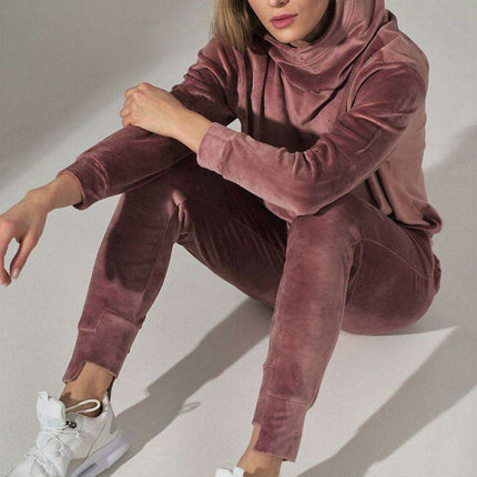 Luxurious Velour Lounge Pants with Adjustable Drawstring and Convenient Pockets - Très Elite