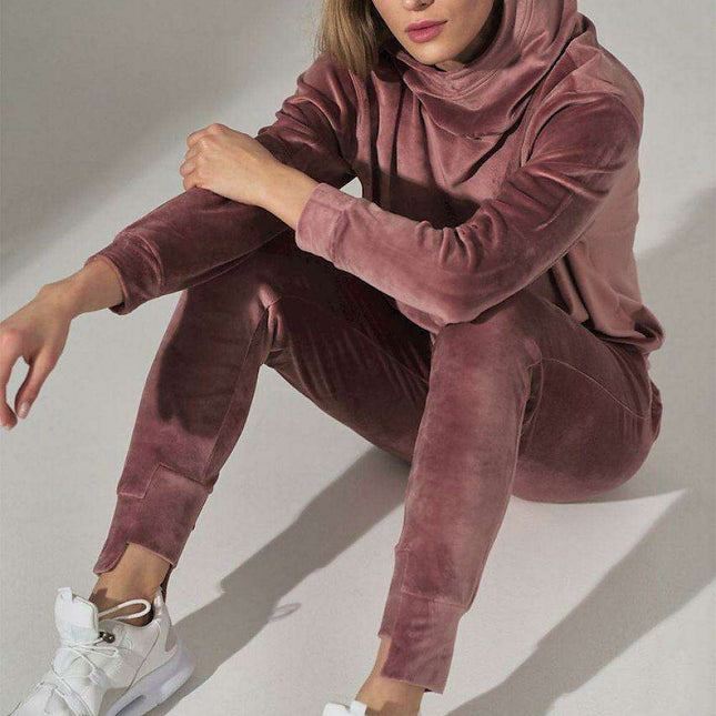 Luxurious Velour Lounge Pants with Adjustable Drawstring and Convenient Pockets - Très Elite