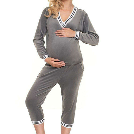 Luxurious Velour Tracksuit Ensemble with Stylish Piping - Très Elite