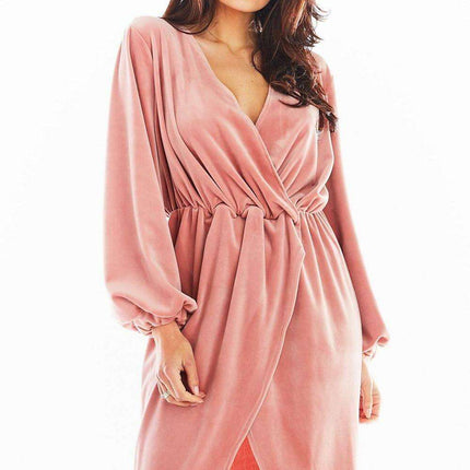 Luxurious Velvet Evening Gown with Flared Sleeves - Très Elite