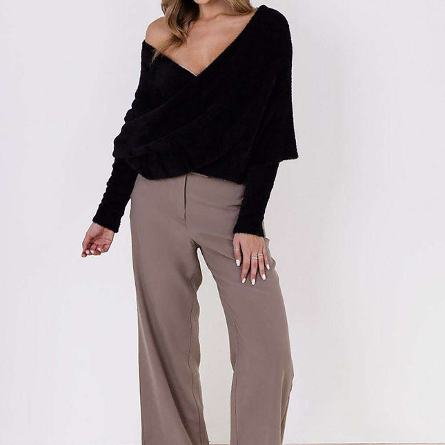 Luxurious Wrap Around Bristle Yarn Sweater MKM - Très Elite