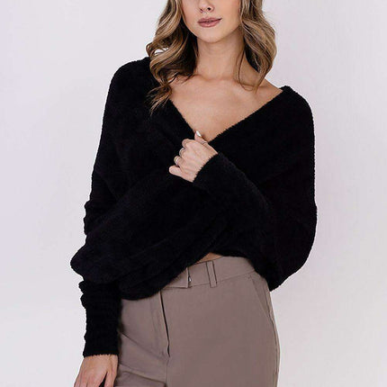 Luxurious Wrap Around Bristle Yarn Sweater MKM - Très Elite