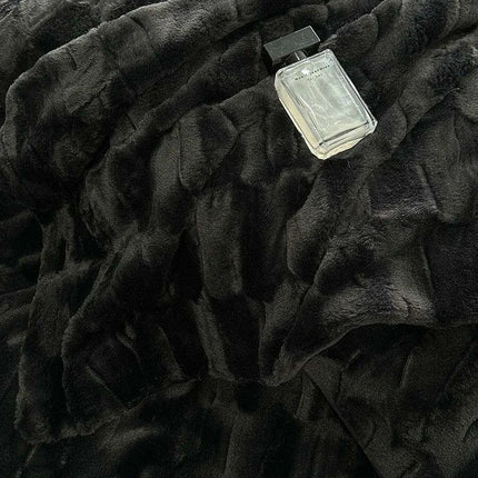 Luxury Black Plush Shaggy Bedding Set - 4 Piece Velvet Duvet Cover Collection - Très Elite