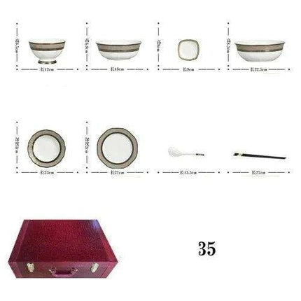 Luxury Bone-Inspired Outdoor Dining Set with Elegant Ceramic Tableware- Très Elite- Très Elite